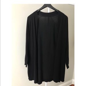 Black cardigan long side slits